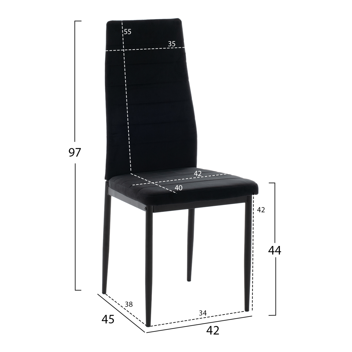 ΣΕΤ ΤΡΑΠΕΖΑΡΙΑΣ 5ΤΜΧ MINIMAL HM21173 MDF TOP ΜΑΥΡΟ-ΒΕΛΟΥΔΟ & ΜΕΤΑΛΛΟ ΜΑΥΡΟ (x1) - Image 3