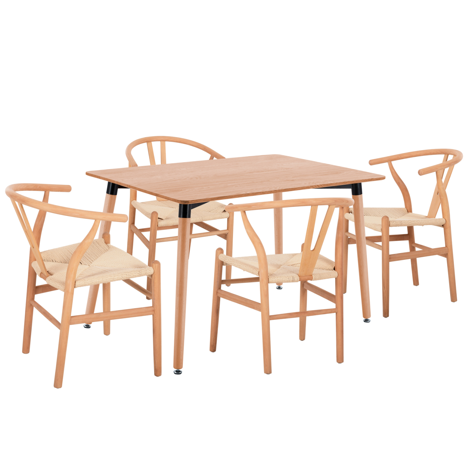 ΣΕΤ ΤΡΑΠΕΖΑΡΙΑΣ 5ΤΜΧ BRAVE HM21182 MDF TOP-ΞΥΛΟ ΟΞΙΑΣ & PAPER ROPE ΣΕ ΦΥΣΙΚΟ (x1)