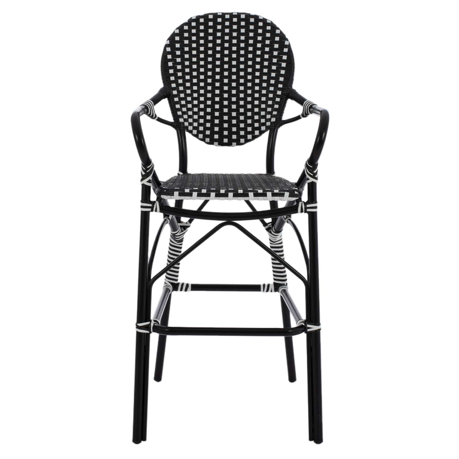 ΣΚΑΜΠΟ ΑΛΟΥΜΙΝΙΟΥ BAMBOO LOOK ΜΕ WICKER ΜΑΥΡΟ ΛΕΥΚΟ HM5794.02 56x60x126 εκ. (x1) - Image 3