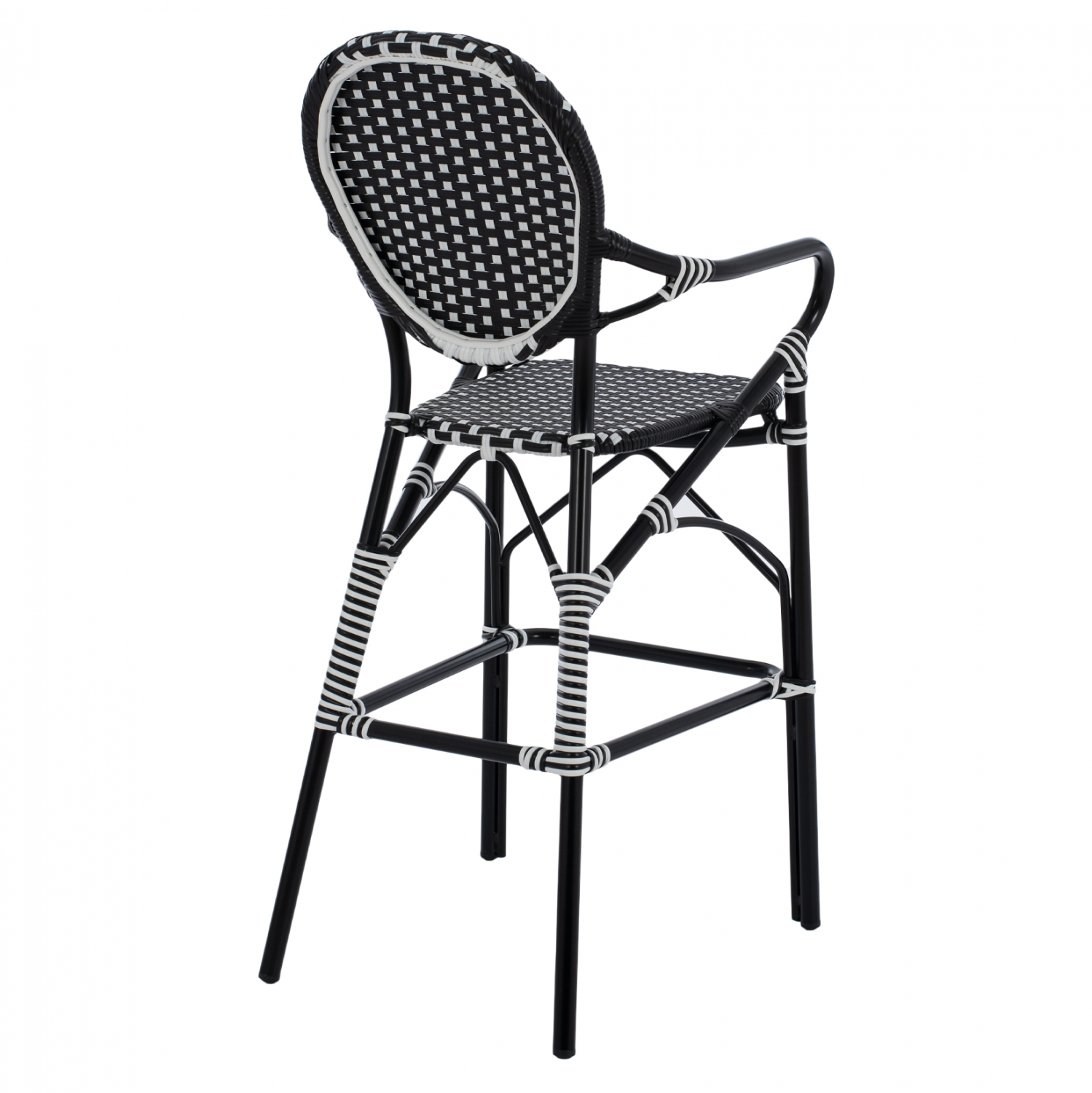 ΣΚΑΜΠΟ ΑΛΟΥΜΙΝΙΟΥ BAMBOO LOOK ΜΕ WICKER ΜΑΥΡΟ ΛΕΥΚΟ HM5794.02 56x60x126 εκ. (x1) - Image 5
