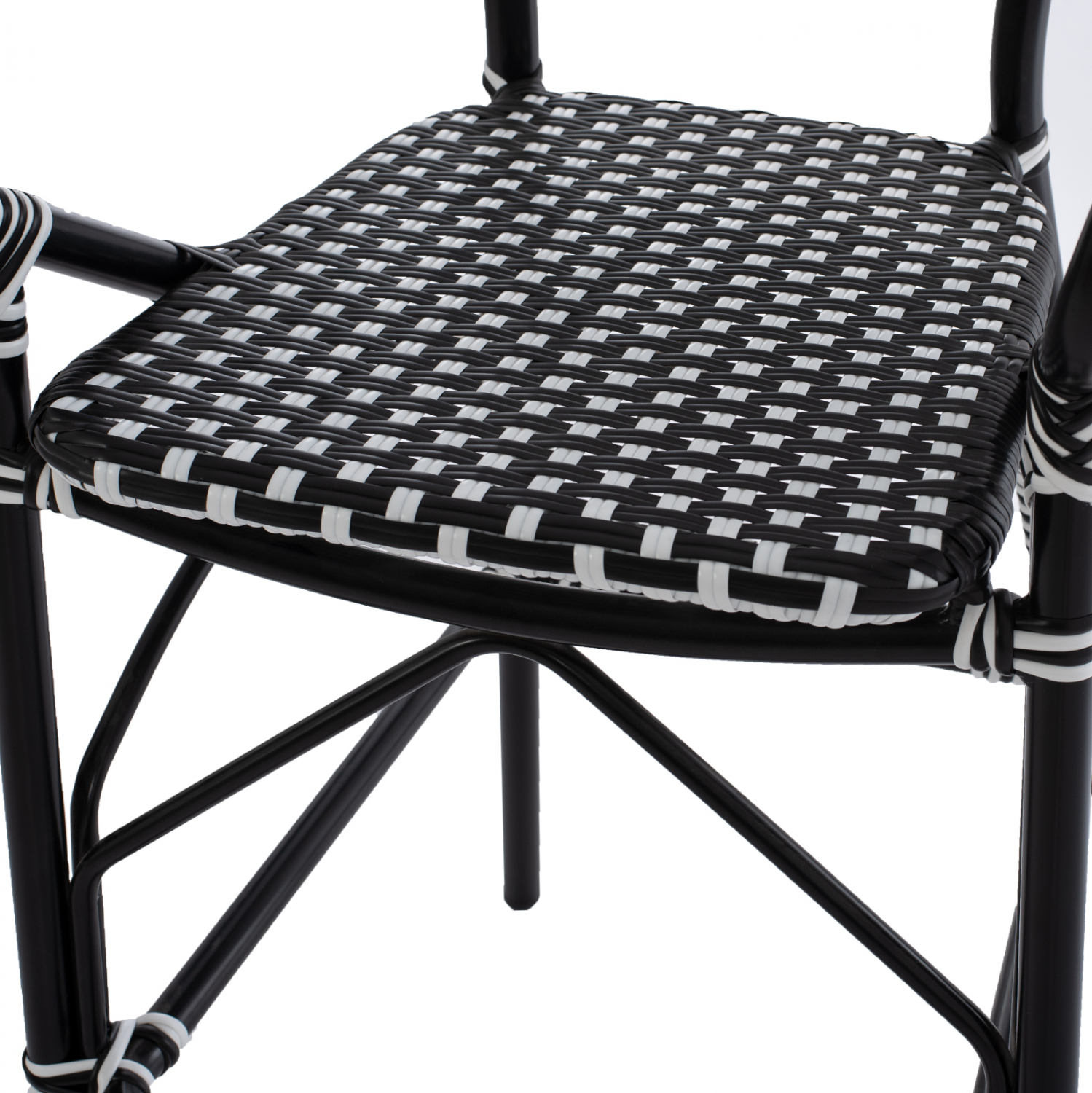 ΣΚΑΜΠΟ ΑΛΟΥΜΙΝΙΟΥ BAMBOO LOOK ΜΕ WICKER ΜΑΥΡΟ ΛΕΥΚΟ HM5794.02 56x60x126 εκ. (x1) - Image 8