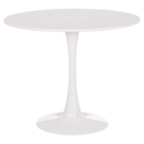 ΤΡΑΠΕΖΙ ΣΤΡΟΓΓΥΛΟ BROLIN HM18141.01 MDF TOP-ΒΑΣΗ ΜΕΤΑΛΛΙΚΗ--ΛΕΥΚΟ Φ90x73Υεκ (x1)