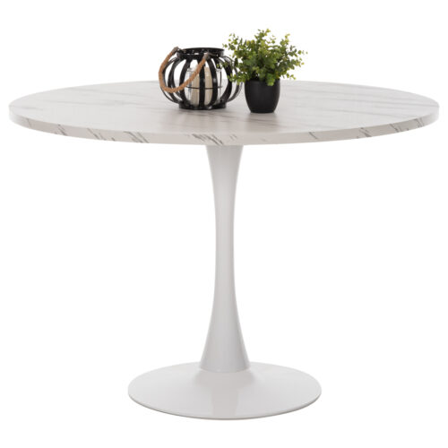ΤΡΑΠΕΖΙ ΤΡΑΠΕΖΑΡΙΑΣ ROLLO HM9422.11 ΣΤΡΟΓΓΥΛΟ WHITE MARBLE Φ120x74Yεκ. (x1)