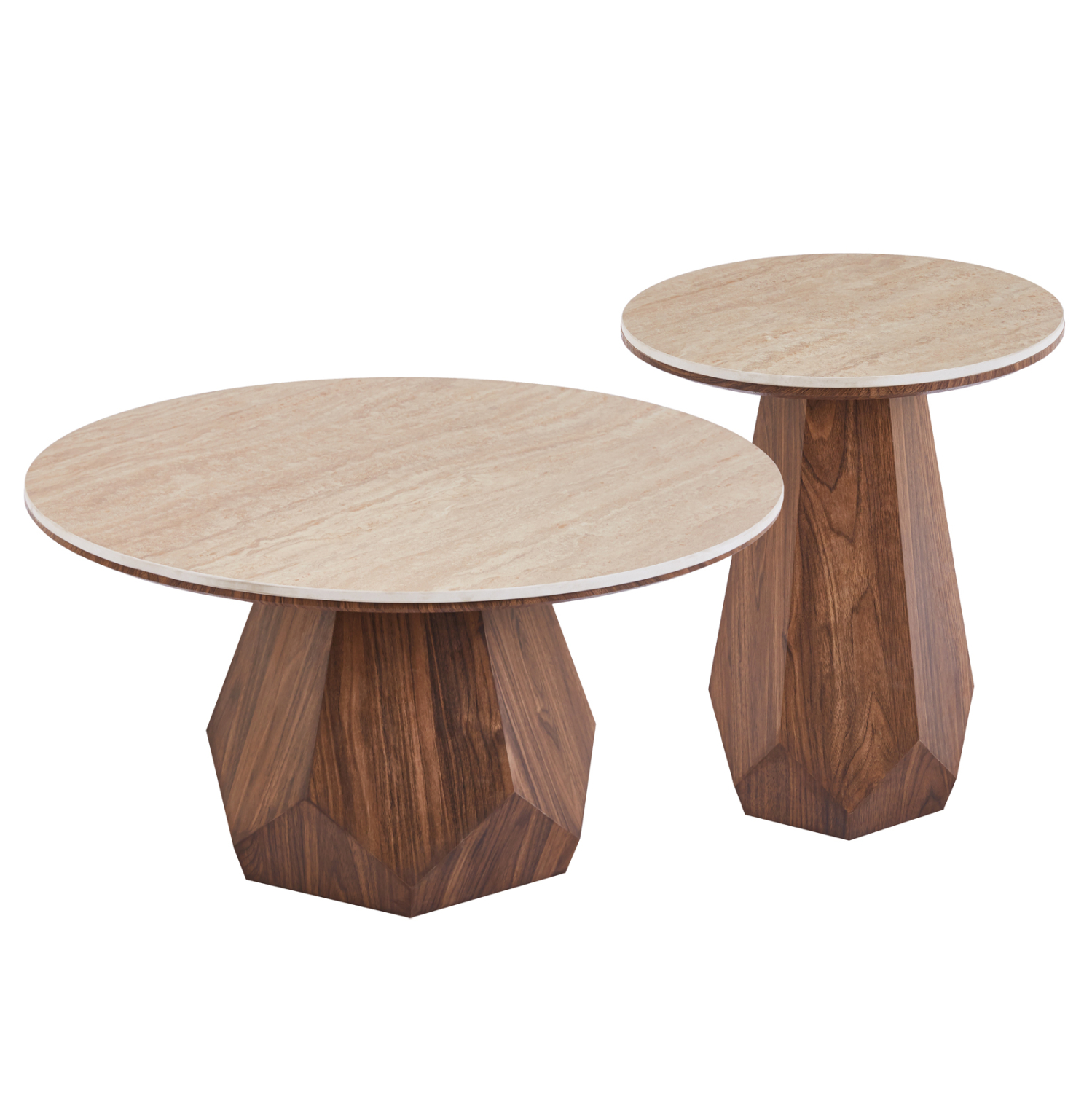ΤΡΑΠΕΖΙΑ ΣΑΛΟΝΙΟΥ 2ΤΜΧ VENERA HM12109 ΚΕΡΑΜΙΚΑ TOP--MDF ΒΑΣΕΙΣ Φ80+Φ45εκ. (x1)