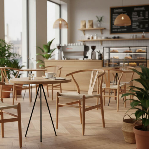 Καρέκλα Wishbone pakoworld rubberwood-σχοινί σε φυσική απόχρωση 53.5x57x74εκ (x1)