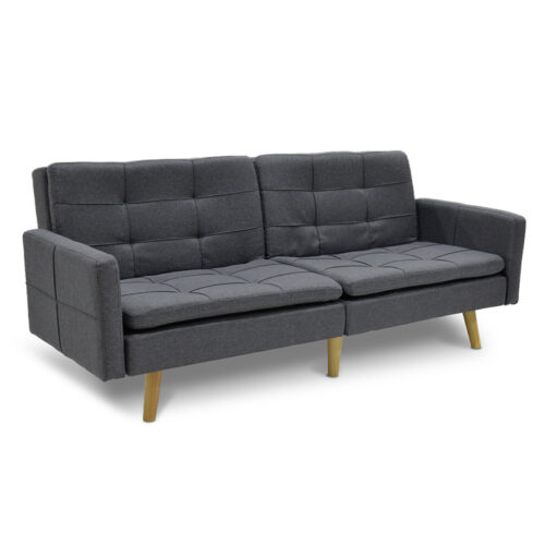 Καναπές-κρεβάτι Flexible pakoworld σε ανθρακί ύφασμα 198x87x76εκ (x1)