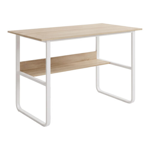Γραφείο εργασίας Kela pakoworld mdf σε oak απόχρωση με λευκό μέταλλο 100x60x73εκ (x1)