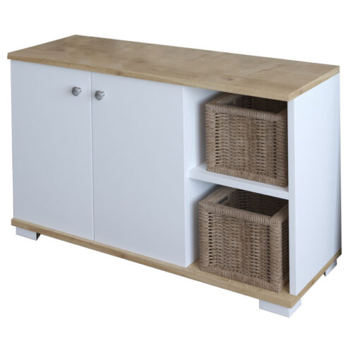 Έπιπλο εισόδου Deril pakoworld λευκό-sonoma 90x33x52.5εκ (x1)