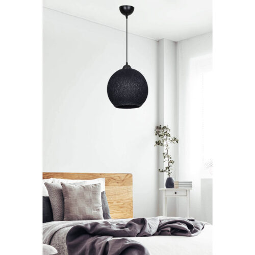 Φωτιστικό οροφής μονόφωτο Leshia pakoworld Ε27 μαύρο Φ26x26εκ (x1)