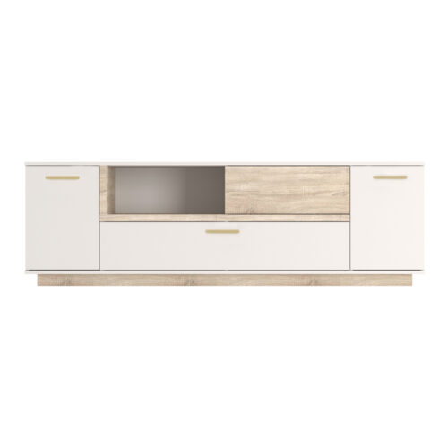 Σύνθετο σαλονιού Norda pakoworld κρεμ με oak 187x40x58.4εκ (x1)