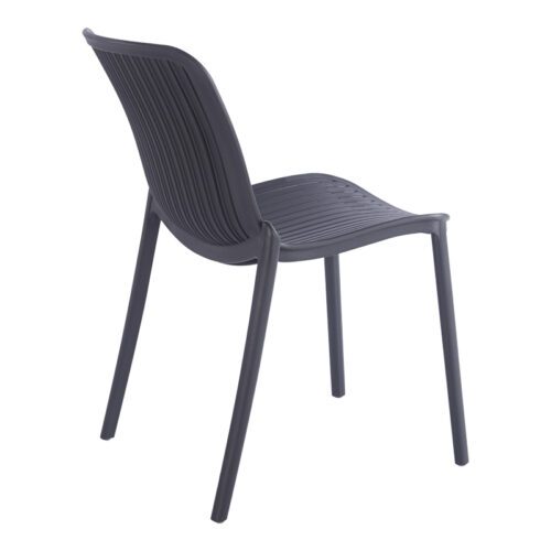 Καρέκλα Teragi στοιβαζόμενη pakoworld pp με UV protection ανθρακί 58x43.5x82εκ (x1)