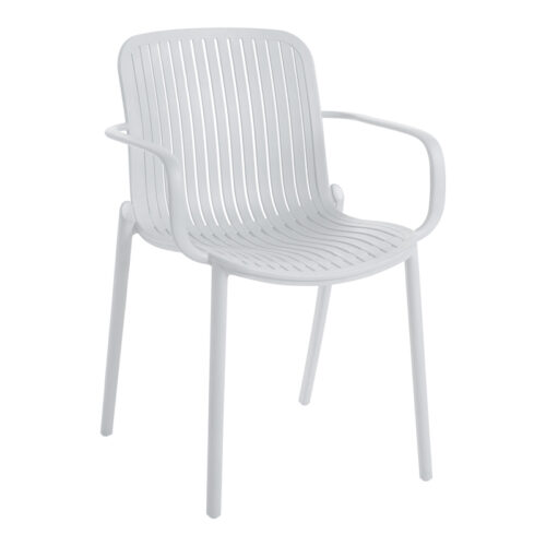 Πολυθρόνα Teragi στοιβαζόμενη pakoworld pp με UV protection λευκή 59x57x82εκ (x1)