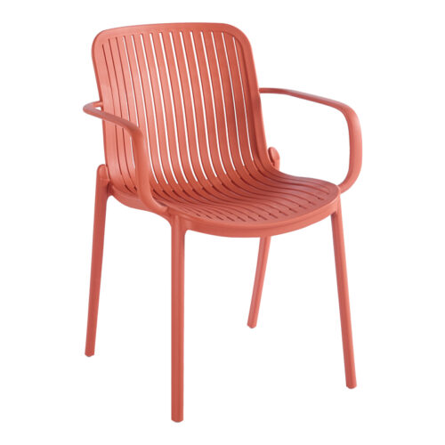 Πολυθρόνα Teragi στοιβαζόμενη pakoworld pp με UV protection terracotta 59x57x82εκ (x1)