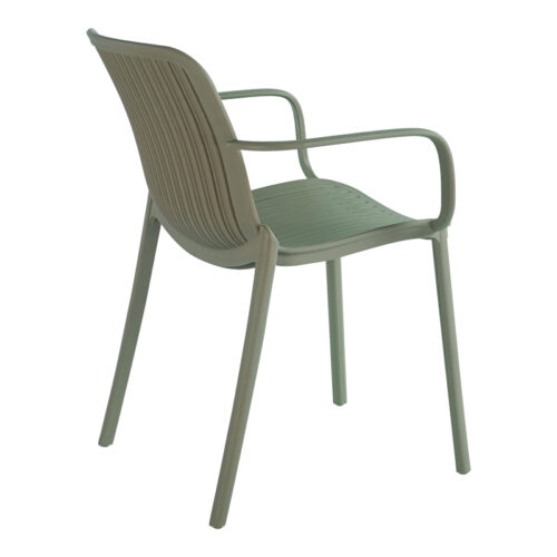 Πολυθρόνα Teragi στοιβαζόμενη pakoworld pp με UV protection λαδί 59x57x82εκ (x1)