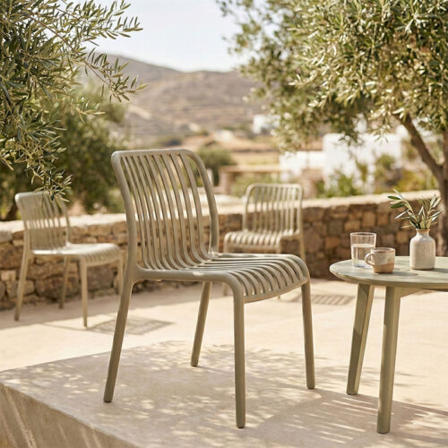 Καρέκλα Zoi pakoworld pp σε απόχρωση cappucino 49x58x80εκ (x1)