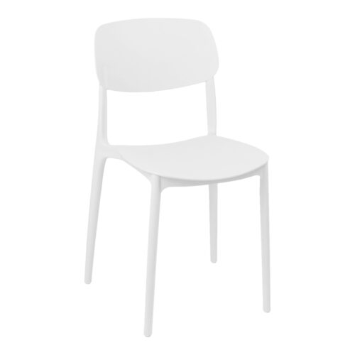 Καρέκλα Berdian pakoworld στοιβαζόμενη pp λευκό 38x49x79εκ (x1)