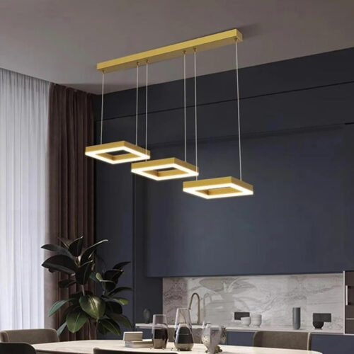 Φωτιστικό οροφής τρίφωτο Benor pakoworld led μέταλλο χρυσό 70x20x15εκ (x1)