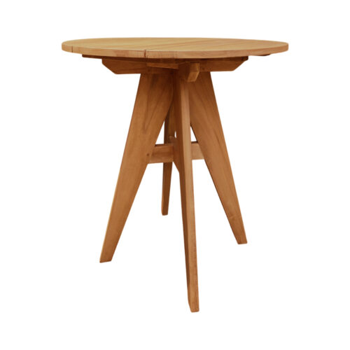 Τραπέζι Cadrada pakoworld teak ξύλο σε φυσική απόχρωση Φ70x76εκ (x1)