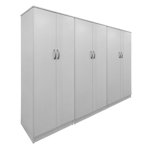 Ντουλάπα εξάφυλλη Athos ΙΙ pakoworld λευκή 240x42x180εκ (x1)