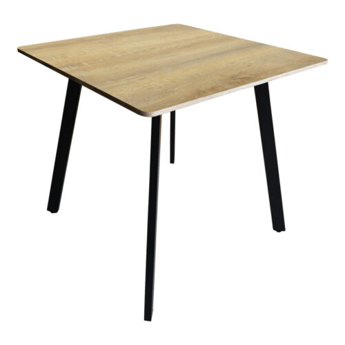 Τραπέζι Squaro pakoworld sonoma mdf με μαύρα μεταλλικά πόδια 80x80x75εκ (x1)