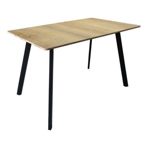 Τραπέζι Squaro pakoworld sonoma mdf με μαύρα μεταλλικά πόδια 120x70x75εκ (x1)
