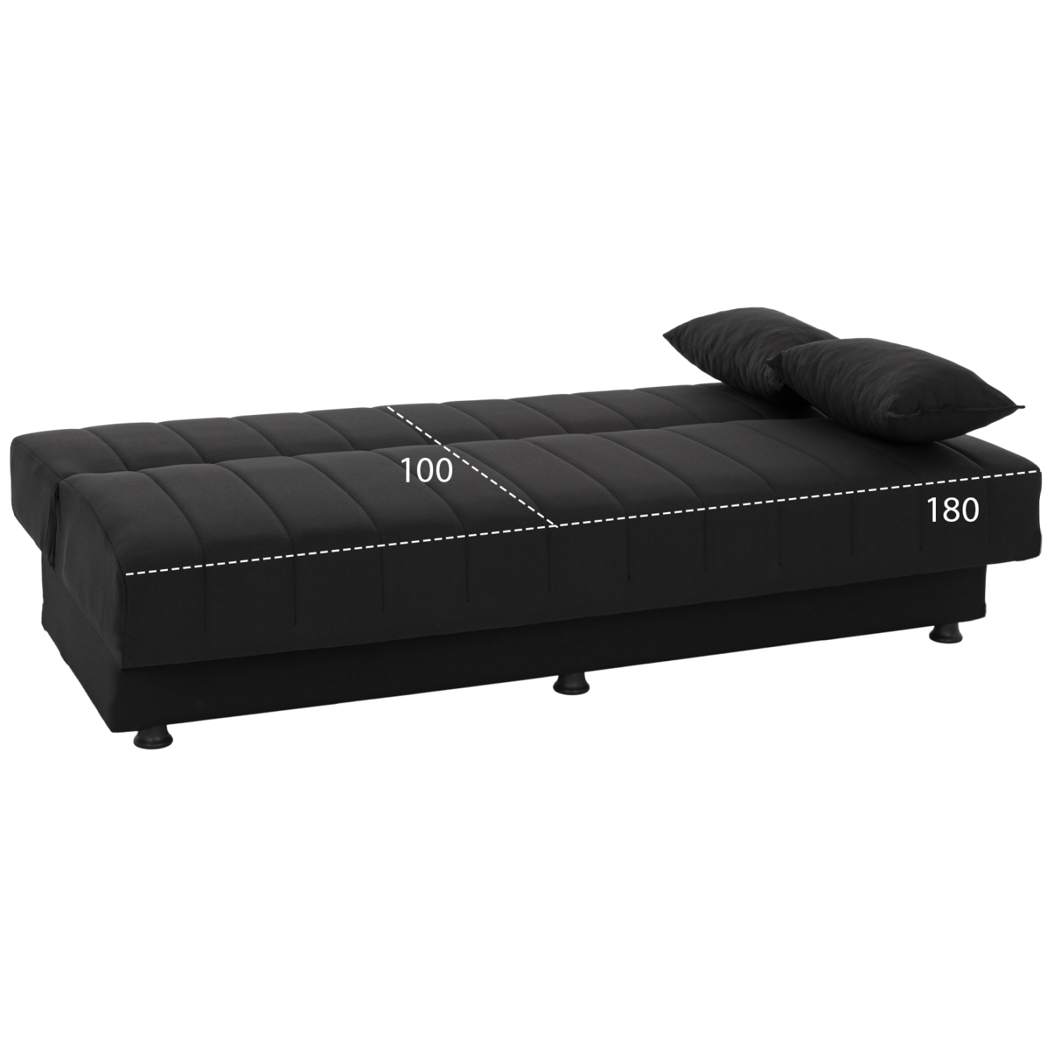 ΚΑΝΑΠΕΣ ΚΡΕΒΑΤΙ ANDRI ΤΡΙΘΕΣΙΟΣ ΜΑΥΡΟΣ HM3239.01 180x72x77 εκ. (x1) - Image 3