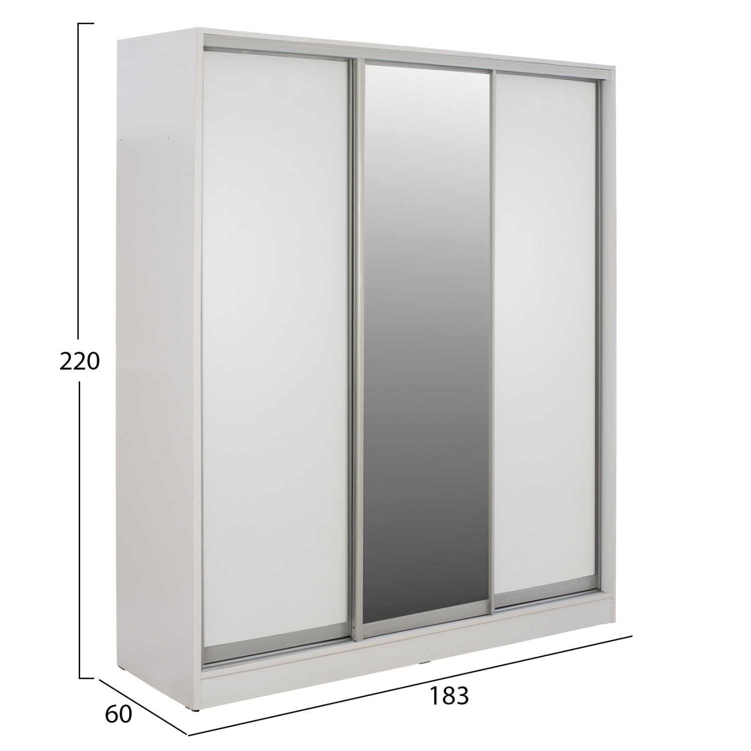 ΝΤΟΥΛΑΠΑ 3ΦΥΛΛΗ ΣΥΡΟΜΕΝΗ ΜΕ ΚΑΘΡΕΦΤΗ ADLER HM2461.03 ΜΕΛΑΜΙΝΗ ΛΕΥΚΗ 183x60x220Υ (x1) - Image 4