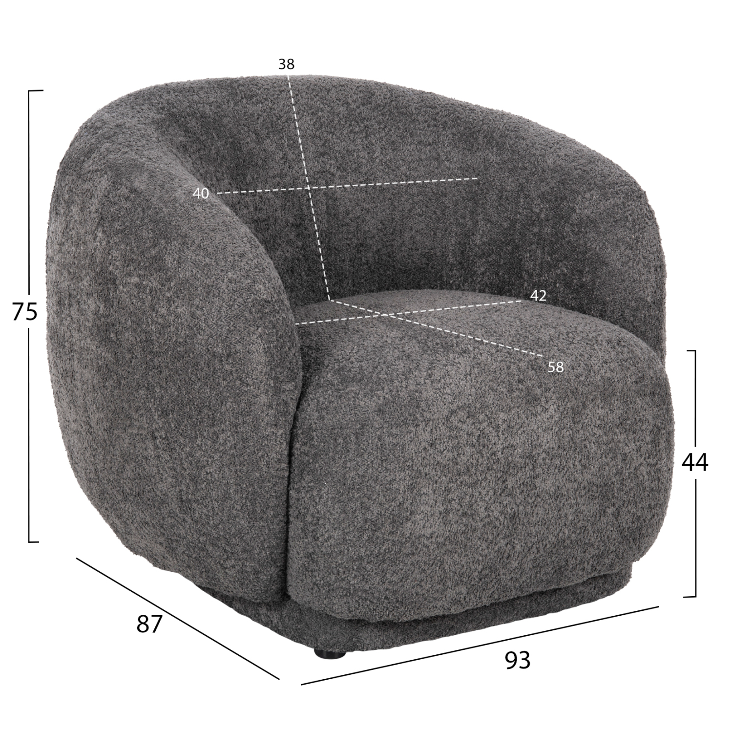 ΠΟΛΥΘΡΟΝΑ KARPEN HM9600.01 ΓΚΡΙ ΜΠΟΥΚΛΕ ΥΦΑΣΜΑ 93x87x78Υ εκ. (x1) - Image 2