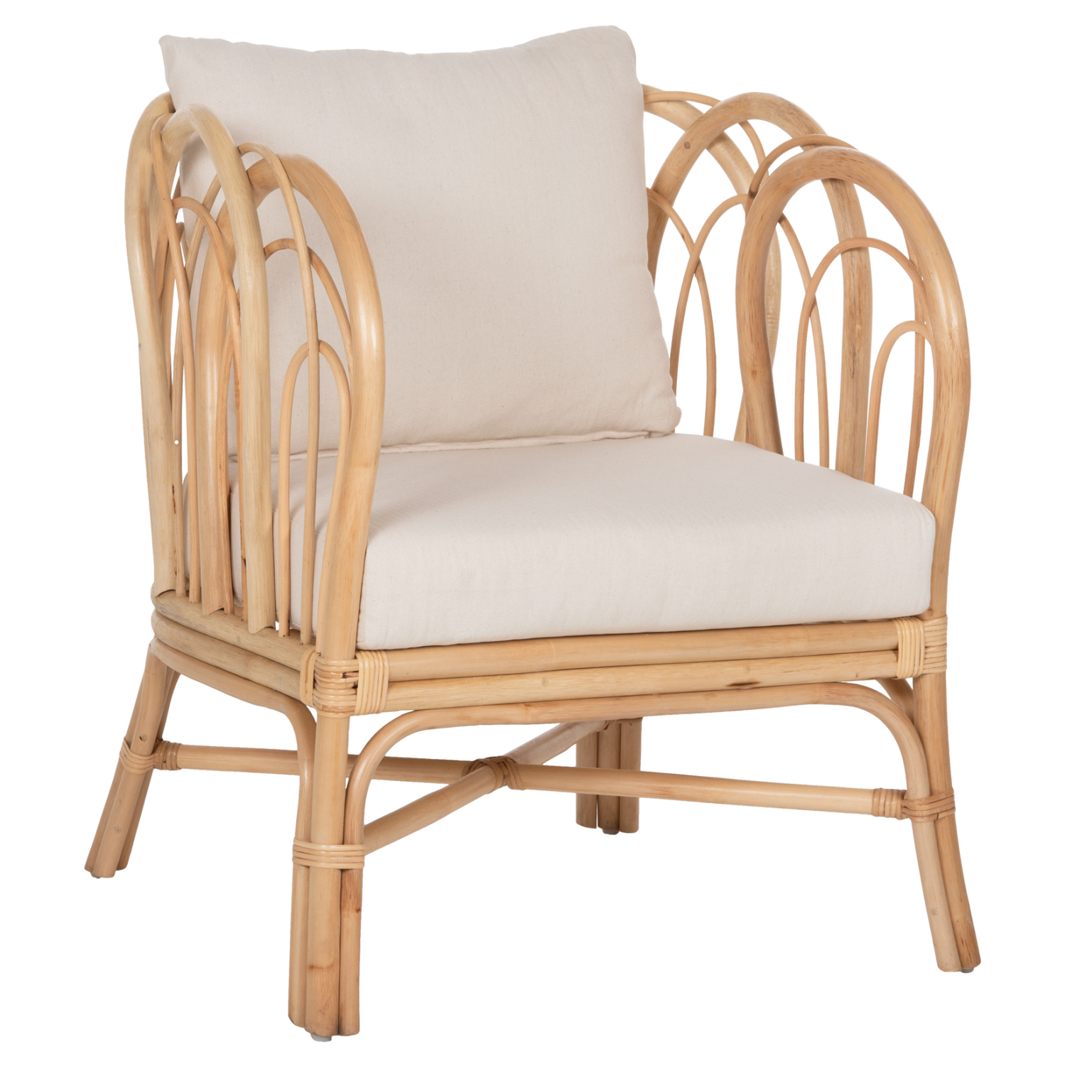 ΠΟΛΥΘΡΟΝΑ ESTOR HM9817 RATTAN ΣΕ ΦΥΣΙΚΟ-ΛΕΥΚΟ ΜΑΞΙΛΑΡΙ 78x75x92Υ εκ. (x1)