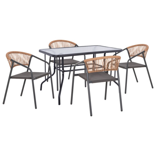 ΣΕΤ ΤΡΑΠΕΖΑΡΙΑΣ 5ΤΜΧ ADAM HM10727.01 ΚΑΡΕΚΛΕΣ ΜΕΤΑΛΛΙΚΕΣ & ΤΡΑΠΕΖΙ 110x60εκ ΓΚΡΙ (x1)