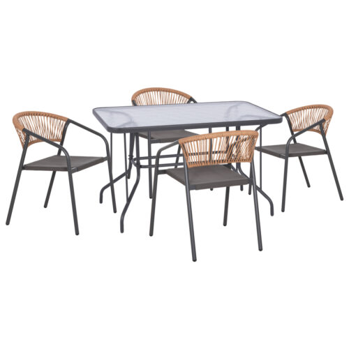 ΣΕΤ ΤΡΑΠΕΖΑΡΙΑΣ 5ΤΜΧ ADAM HM10859.01 ΚΑΡΕΚΛΕΣ ΜΕΤΑΛΛΙΚΕΣ & ΤΡΑΠΕΖΙ 120x70εκ ΓΚΡΙ (x1)
