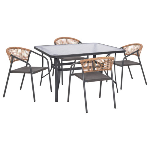 ΣΕΤ ΤΡΑΠΕΖΑΡΙΑΣ 5ΤΜΧ BRUNO HM10860.01 ΚΑΡΕΚΛΕΣ ΜΕΤΑΛΛΙΚΕΣ & ΤΡΑΠΕΖΙ 140x80εκ ΓΚΡΙ (x1)