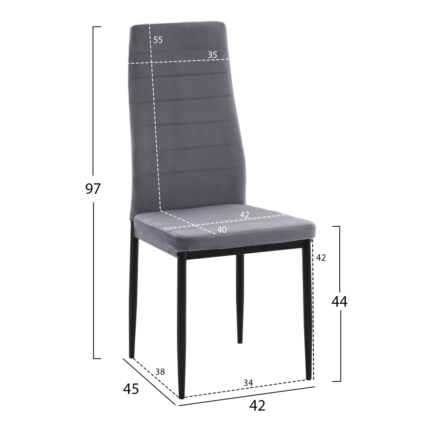 ΣΕΤ ΤΡΑΠΕΖΑΡΙΑΣ 5ΤΜΧ LADY HM21199.01 ΓΥΑΛΙ--ΜΕΤΑΛΛΟ ΣΕ ΜΑΥΡΟ & ΒΕΛΟΥΔΟ ΓΚΡΙ (x1) - Image 3