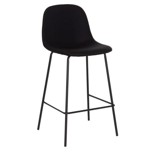 ΣΚΑΜΠΟ ΜΠΑΡ VINCENT HM9298.24 ΜΕΣΑΙΟΥ ΥΨΟΥΣ-ΜΑΥΡΟ ΥΦΑΣΜΑ-ΜΕΤΑΛΛΙΚΑ ΠΟΔΙΑ 43x50x92,5Υεκ (x4)