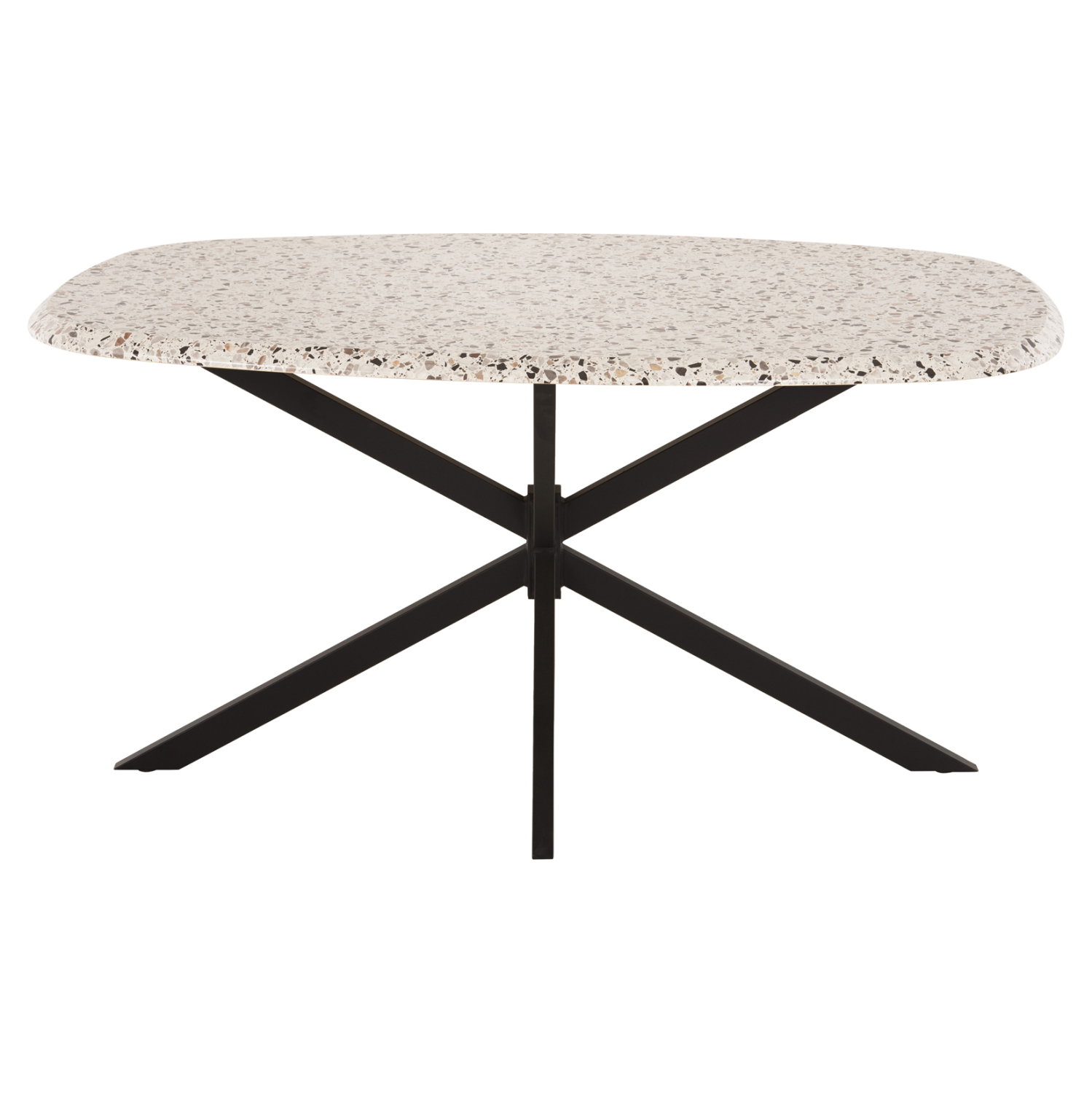 ΤΡΑΠΕΖΙ ΟΒΑΛ RODDEN HM11903.03 ΜΕ WERZALIT TERRAZZO-ΜΑΥΡΗ ΧΙΑΣΤΙ ΒΑΣΗ 146x94x75Υεκ (x1) - Image 3