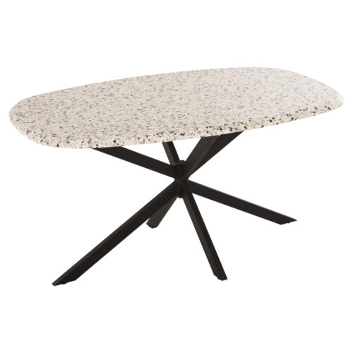 ΤΡΑΠΕΖΙ ΟΒΑΛ RODDEN HM11903.03 ΜΕ WERZALIT TERRAZZO-ΜΑΥΡΗ ΧΙΑΣΤΙ ΒΑΣΗ 146x94x75Υεκ (x1)