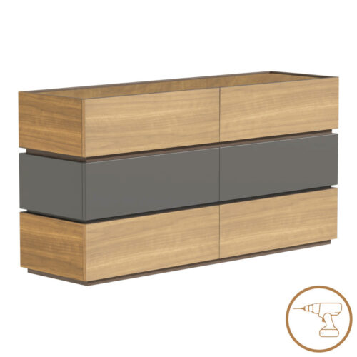 Συρταριέρα Sonlen pakoworld mdf σε ανθρακί-sonoma απόχρωση 120x40x72εκ (x1)