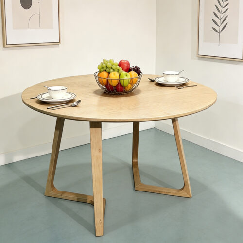 Τραπέζι Sedria pakoworld mdf σε φυσική απόχρωση Φ120x75εκ (x1)