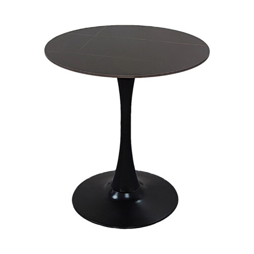 Τραπέζι Balou I pakoworld sintered stone σε μαύρο μαρμάρου Φ70x74εκ (x1)