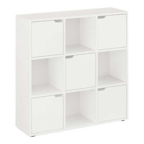 Βιβλιοθήκη Bookel pakoworld σε λευκή απόχρωση 88.5x27.5x89.3εκ (x1)