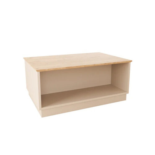 Τραπέζι Monik pakoworld σε oak-ανοιχτό γκρι απόχρωση 90x56x40εκ (x1)