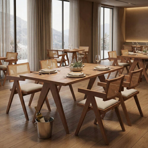 Τραπέζι Winslow pakoworld ξύλο rubberwood σε ανοιχτό καρυδί χρώμα 180x85x75εκ (x1)