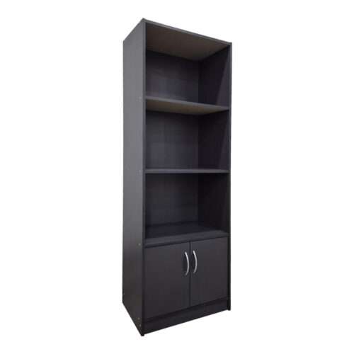 Βιβλιοθήκη Tekaro pakoworld σε ανθρακί απόχρωση 60x29x166εκ (x1)