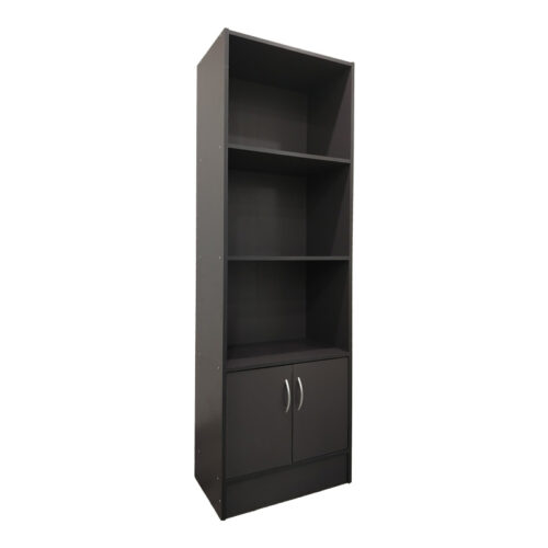 Βιβλιοθήκη Tekaro pakoworld σε ανθρακί απόχρωση 57x33x180εκ (x1)