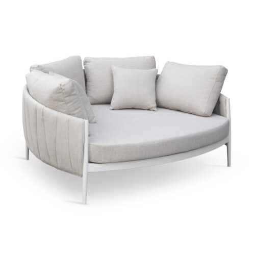 DAYBED 2ΘΕΣΙΟ MAVERICK HM6216.02 ΑΛΟΥΜΙΝΙΟ ΚΡΕΜ-ΜΠΕΖ OLEFIN & STRAPS 164x144x70Υ (x1)