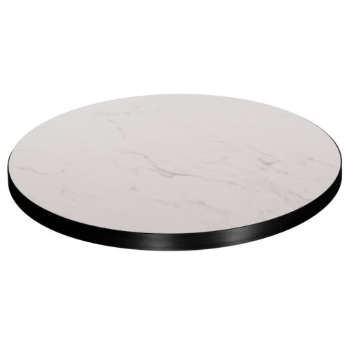 ΕΠΙΦΑΝΕΙΑ ΤΡΑΠΕΖΙΟΥ SINTERED STONE HM6653.02 WHITE MARBLE--ΠΛΑΙΣΙΟ ALU ΜΑΥΡΟ Φ70εκ. (x1)