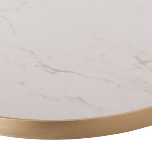ΕΠΙΦΑΝΕΙΑ ΤΡΑΠΕΖΙΟΥ SINTERED STONE HM6653.12 WHITE MARBLE--ΠΛΑΙΣΙΟ ALU ΧΡΥΣΟ Φ70εκ. (x1)