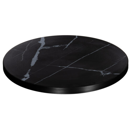 ΕΠΙΦΑΝΕΙΑ ΤΡΑΠΕΖΙΟΥ SINTERED STONE HM6652.03 BLACK MARBLE--ΠΛΑΙΣΙΟ ALU ΜΑΥΡΟ Φ60εκ. (x1)