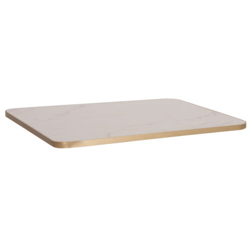 ΕΠΙΦΑΝΕΙΑ ΤΡΑΠΕΖΙΟΥ SINTERED STONE HM6656.12 WHITE MARBLE-ΠΛΑΙΣΙΟ ALU ΧΡΥΣΟ 120x80εκ. (x1)