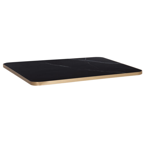 ΕΠΙΦΑΝΕΙΑ ΤΡΑΠΕΖΙΟΥ SINTERED STONE HM6656.13 BLACK MARBLE-ΠΛΑΙΣΙΟ ALU ΧΡΥΣΟ 120x80εκ. (x1)